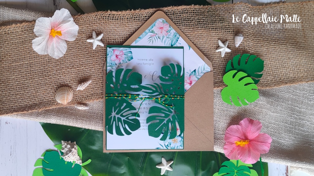 Partecipazione matrimonio tropicale